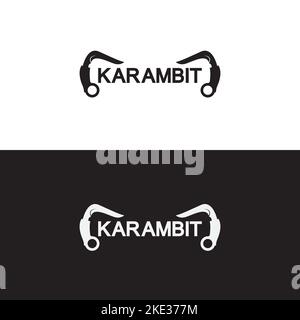 Karambit knife icon logo design vector template Stock Vector