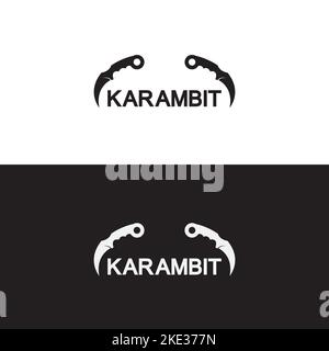 Karambit knife icon logo design vector template Stock Vector