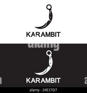 Karambit knife icon logo design vector template Stock Vector