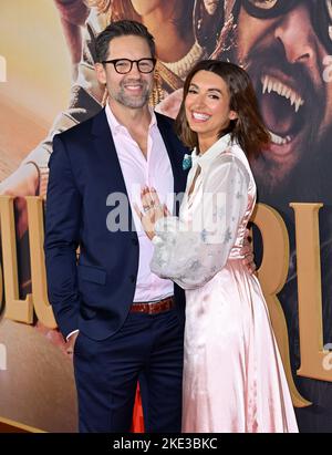 Todd Grinnell and India de Beaufort arriving at the "Slumberland" Los