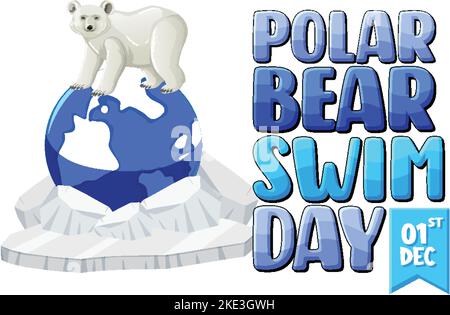 Polar Bear Swim Day Banner Design illustration Stock Vector