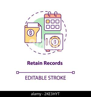 Retain records concept icon Stock Vector