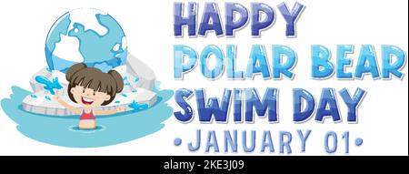 Polar Bear Swim Day Banner Design illustration Stock Vector