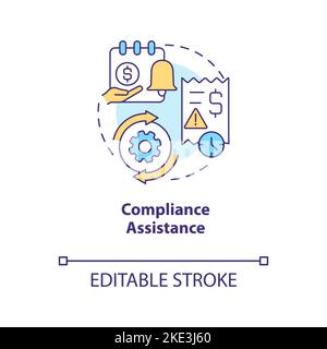 Compliance assistance concept icon Stock Vector
