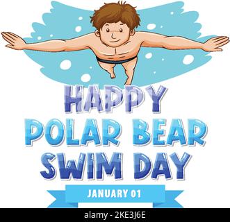 Polar Bear Swim Day Banner Design illustration Stock Vector