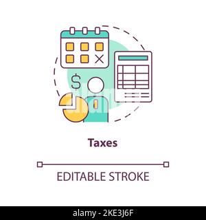 Taxes concept icon Stock Vector