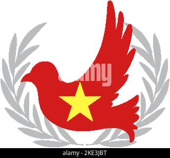 Vietnam flag in dove bird shape illustration Stock Vector