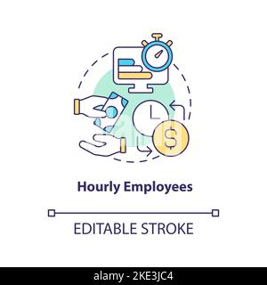 Hourly employees concept icon Stock Vector