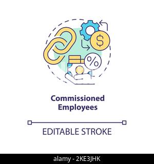 Commissioned employees concept icon Stock Vector