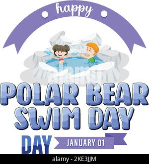 Polar Bear Swim Day Banner Design illustration Stock Vector