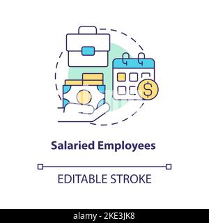 Salaried employees concept icon Stock Vector