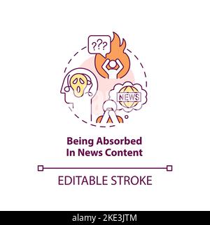 Being absorbed in news content concept icon Stock Vector