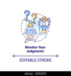 Monitor your judgments concept icon Stock Vector