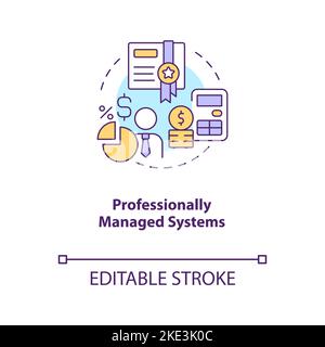 Professionally managed systems concept icon Stock Vector