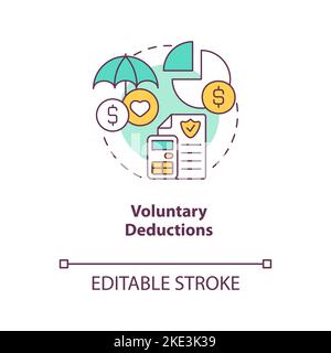 Voluntary deductions concept icon Stock Vector