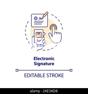 Electronic signature concept icon Stock Vector
