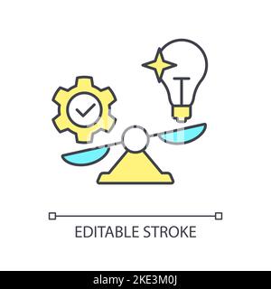 Balancing creativity and usability RGB color icon Stock Vector