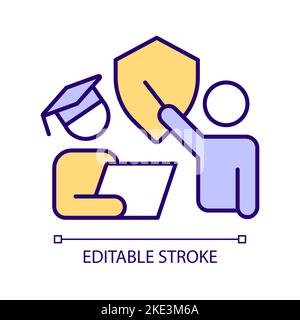 Security education program RGB color icon Stock Vector