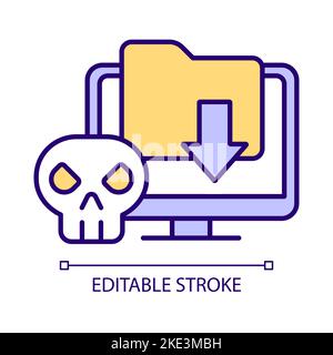 Infected file RGB color icon Stock Vector