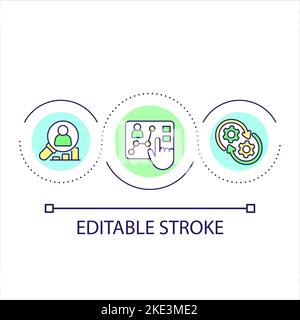 Audience research loop concept icon Stock Vector
