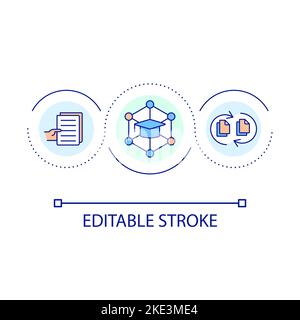 Public access to educational materials loop concept icon Stock Vector