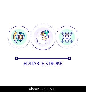 Growth mindset technique loop concept icon Stock Vector