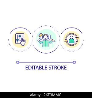 Multitasking skill loop concept icon Stock Vector