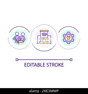 Specific skills learning loop concept icon Stock Vector
