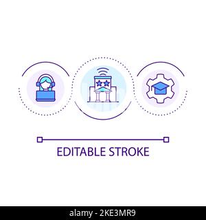 Learning on internet loop concept icon Stock Vector