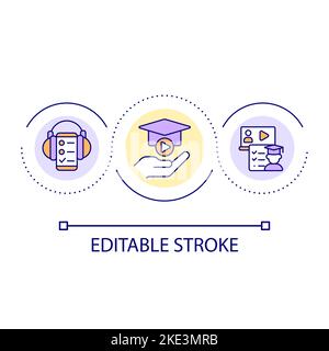 Online education loop concept icon Stock Vector