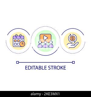 Recurring subscribers payments loop concept icon Stock Vector