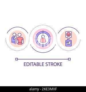Cyberbullying loop concept icon Stock Vector