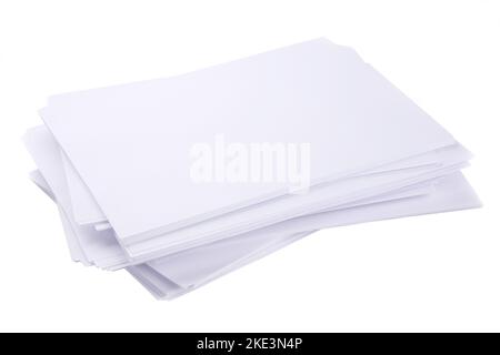 Stack white paper isolated on white background Stock Photo