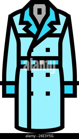 trench outerwear male color icon vector illustration Stock Vector