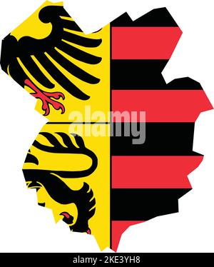 Simple flat vector flag map of the German regional capital city of DÜREN, GERMANY Stock Vector