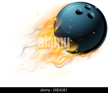 Bowling Ball with Flame or Fire Concept Stock Vector