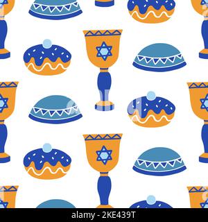 Happy Hanukkah seamless pattern Stock Vector