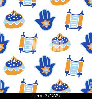 Happy hanukkah seamless pattern Stock Vector