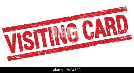 VISITING CARD text written on red rectangle stamp sign. Stock Photo