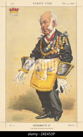 VANITY FAIR SPY CARTOON Earl of Zetland 'The Most Worshipful Grand Master' 1869 Stock Photo