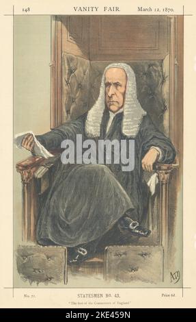 VANITY FAIR SPY CARTOON John Evelyn Denison 'The first of the Commoners…' 1870 Stock Photo
