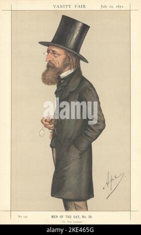VANITY FAIR SPY CARTOON Alfred, Lord Tennyson 'The Poet Laureate'. Ape 1871 Stock Photo