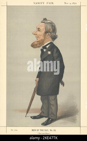 VANITY FAIR SPY CARTOON Sir Sydney Waterlow 'The Lord Mayor'. Cecioni 1872 Stock Photo