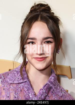 Century City, United States. 09th Nov, 2022. CENTURY CITY, LOS ANGELES, CALIFORNIA, USA - NOVEMBER 09: American actress Marlow Barkley arrives at the Los Angeles Premiere Of Netflix's 'Slumberland' held at AMC Century City 15 at Westfield Century City on November 9, 2022 in Century City, Los Angeles, California, United States. (Photo by Xavier Collin/Image Press Agency) Credit: Image Press Agency/Alamy Live News Stock Photo