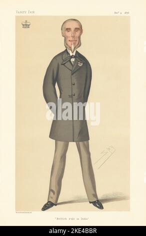 VANITY FAIR SPY CARTOON Earl of Northbrook 'British Rule in India' Banking 1876 Stock Photo