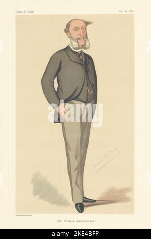 VANITY FAIR SPY CARTOON George Herbert Munster 'the German Ambassador' 1876 Stock Photo