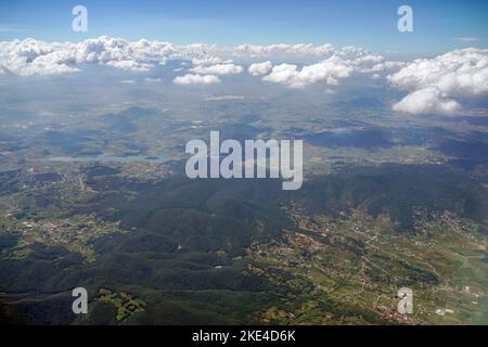 Leon Guanajuato aerial panorama landscape from airplane mexico mountains Stock Photo