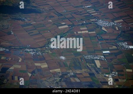 Leon Guanajuato aerial panorama landscape from airplane mexico Stock Photo