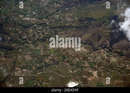 Leon Guanajuato aerial panorama landscape from airplane mexico Stock Photo