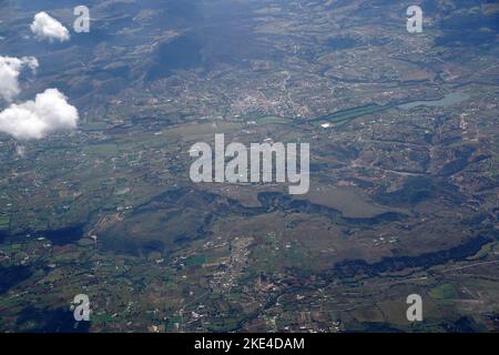 Leon Guanajuato aerial panorama landscape from airplane mexico Stock Photo